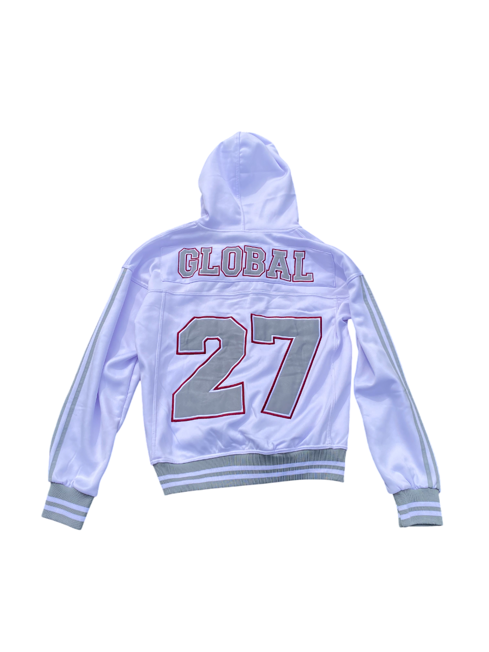 Football Zip Up Hooded Sweatshirt White